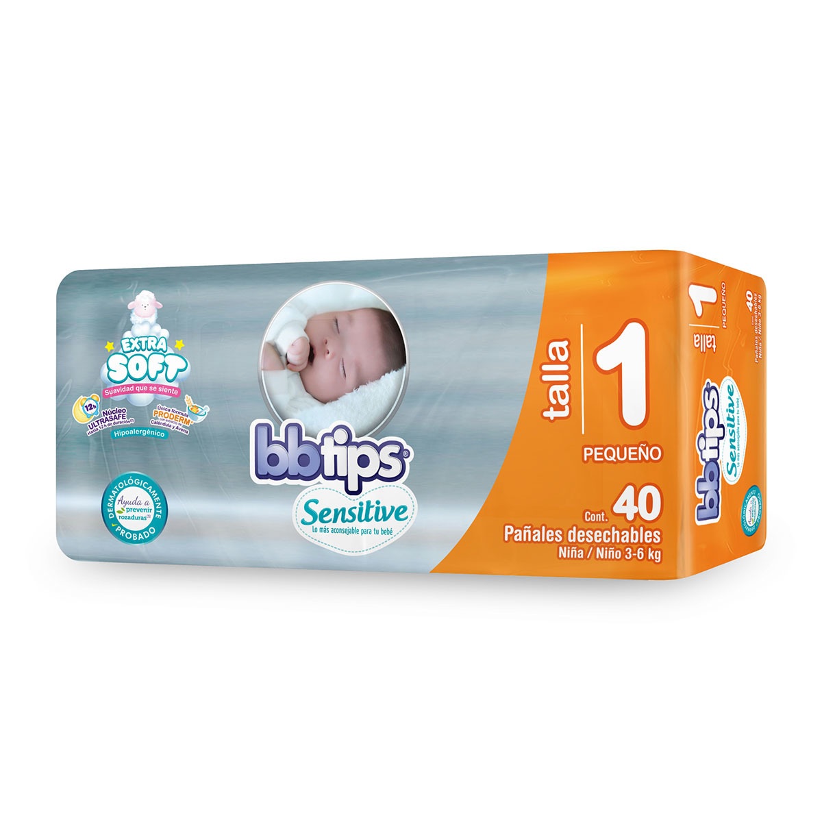 Bbtips Sensitive Pañal Desechable para Bebé Talla 1 40 Piezas