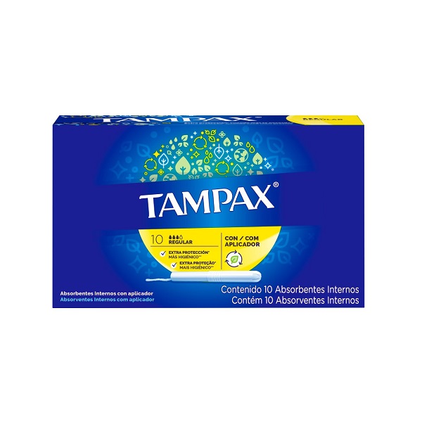 Tampax Regular con Aplicador 10 Piezas