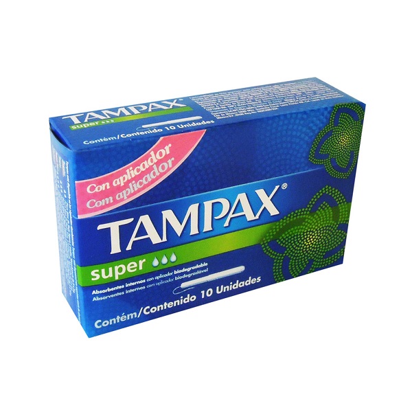 Tampax Super con Aplicador 10 Piezas