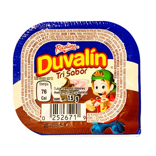 Duvalín Tri Sabor Avellana, Fresa  y Vainilla 15G