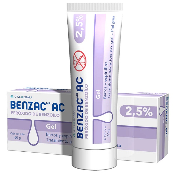 Benzac AC Peróxido de benzoilo 2.5G Gel Tubo 60G