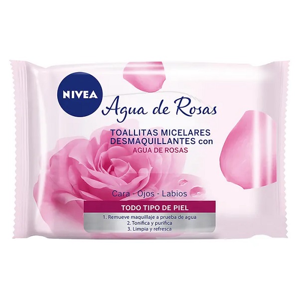 Nieva Toallitas Desmaquillantes Agua de Rosas 25 Piezas