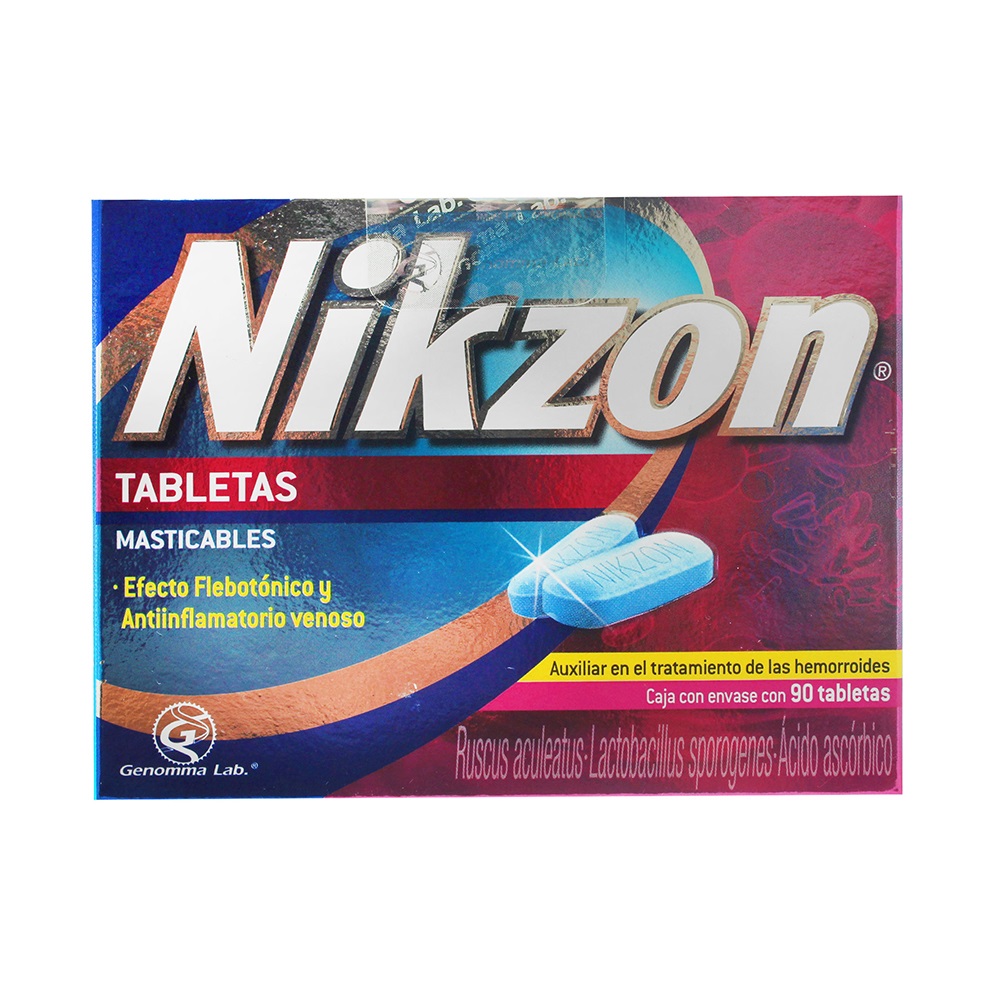 Nikzon Masticables Tratamiento de Hemorroides 90 Tabletas