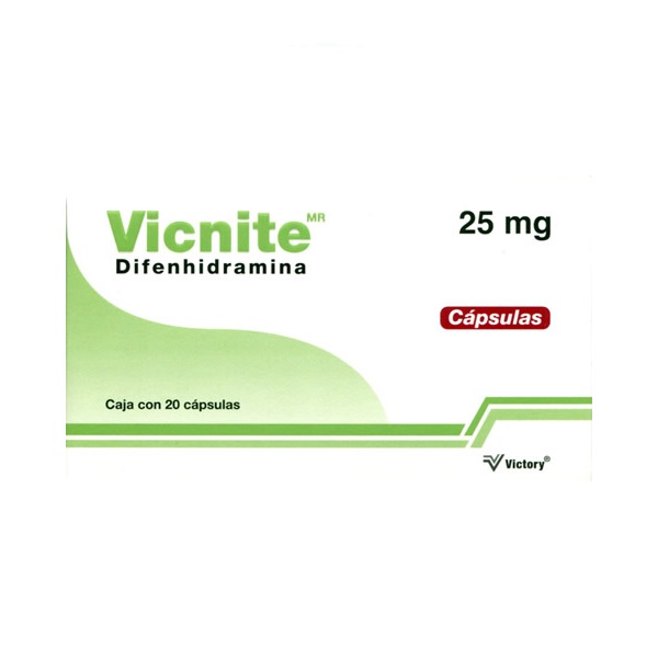 Vicnite Difenhidramina Caja 20 Cápsulas