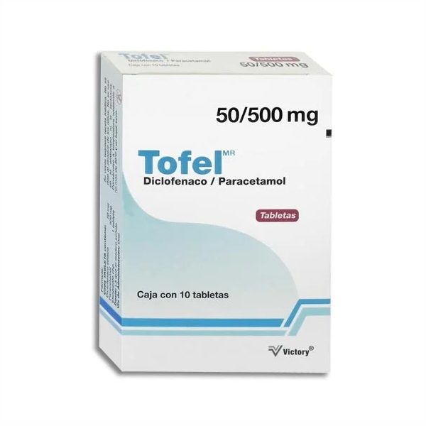 Tofel Diclofenaco/Paracetamol Caja 10 Tabletas