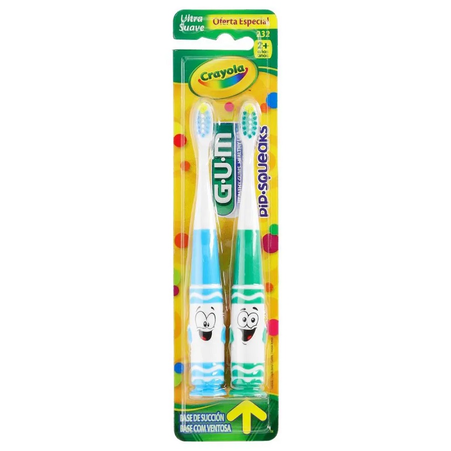 Gum Cepillo Crayola Pip Squeacks 2 Piezas