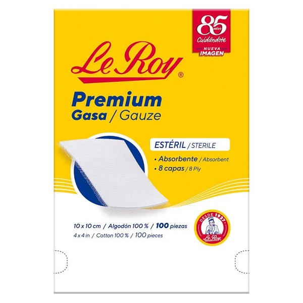 Le Roy Gasa Estéril 10CMX10CM 100 Piezas