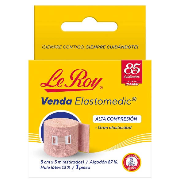 Le Roy Elastomedic Venda Elástica de Alta Compresión de 5cm Tono Piel