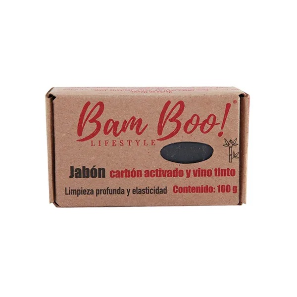 Bam Boo Jabón Vino Tinto y Carbón Activado 100G