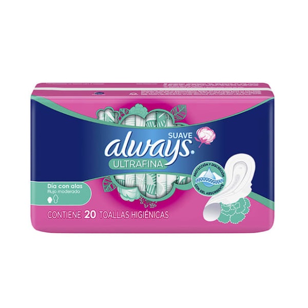 Always Ultrafina Suave con Alas 20 Toallas