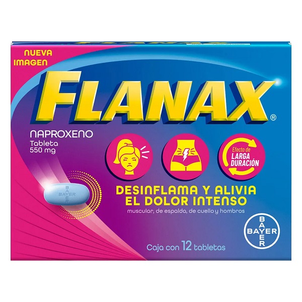 Flanax Cólicos Naproxeno Caja 12 Tabletas