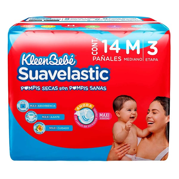 Kleenbebé Suavelastic Mediano 14 Piezas