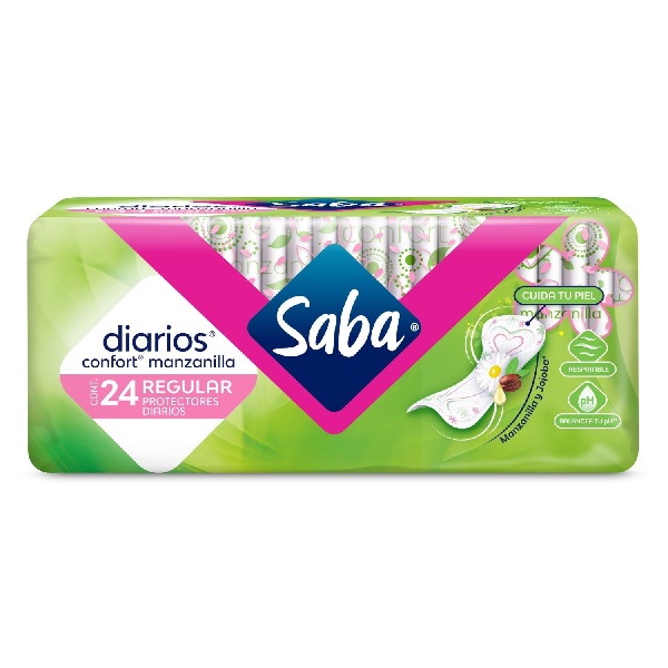 Protectores Saba Diarios Confort Manzanilla Regular 24 Piezas