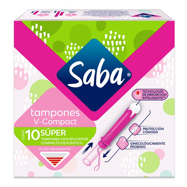 Saba Tampones V-Compact Súper 10 Piezas