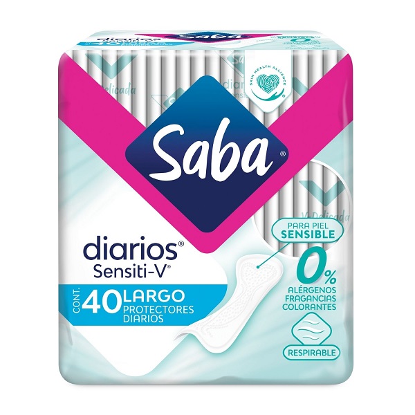 Saba Sensiti-V Pantiprotectores Diaros Largos 40 Piezas