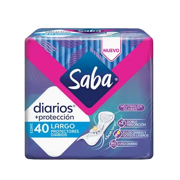 Saba Diarios + Protección Pantiprotectores Largos 40 Piezas