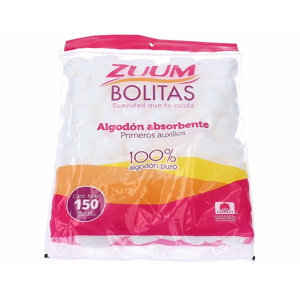 Zuum Algodón Bolitas Blancas 150 Piezas
