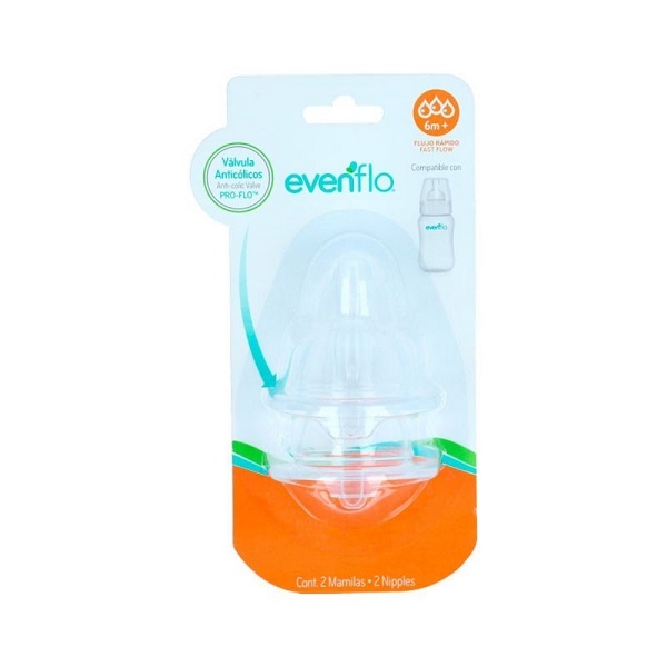 Evenflo 2 Mamilas Con Válvula Anticólicos Flujo Rapido