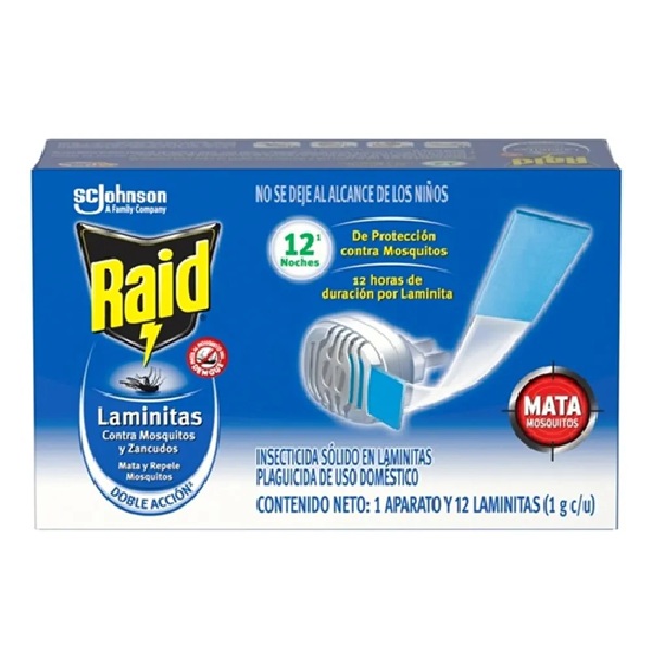 Raid Laminitas Y Aparato Insecticida 12 Piezas