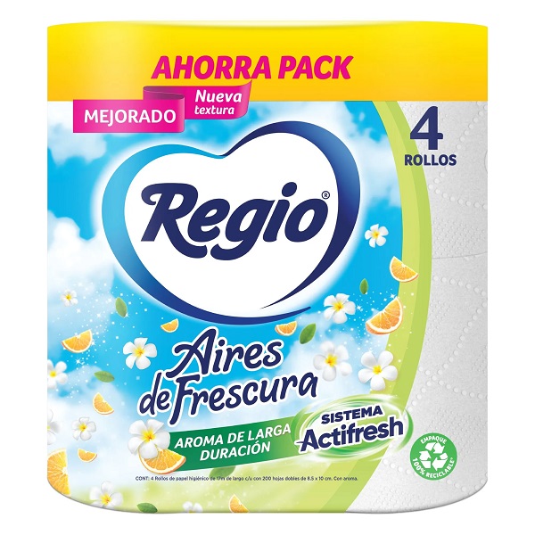 Regio Aires de Frescura 200 Hojas 4 Rollos