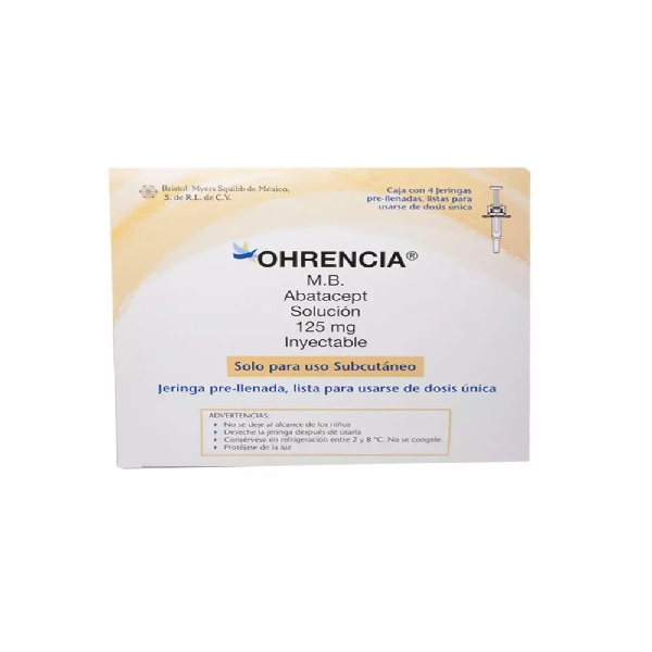 Ohrencia Abatacept Solución Inyectable 125mg/ml 4 Jeringas Prellenadas