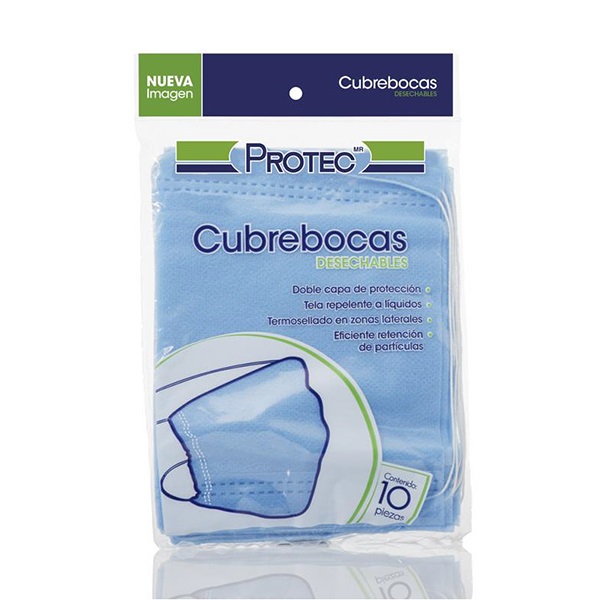 Protec Cubrebocas Desechables 10 Piezas