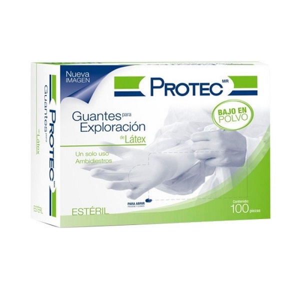 Protec Guantes de Látex Estéril 100 Piezas