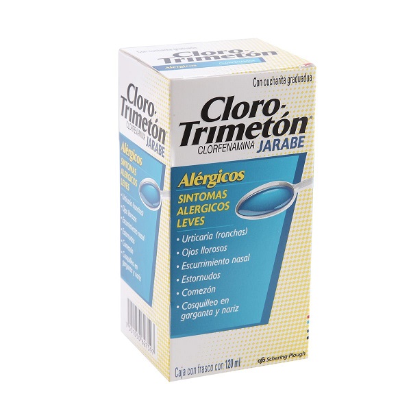 Cloro-Trimetón Clorfenamina 50MG Jarabe Frasco 120ML