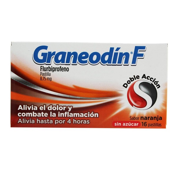 Graneodín F Sin Azúcar Flurbiprofeno 8.75MG Caja 16 Pastillas