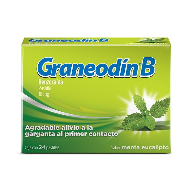 Graneodín B Benzocaína 10MG Menta 24 Pastillas