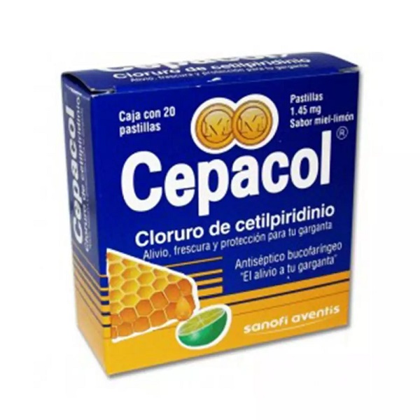 Cepacol Cloruro de Cetilpiridinio 1.45MG Miel-Limón Caja 20 Pastillas