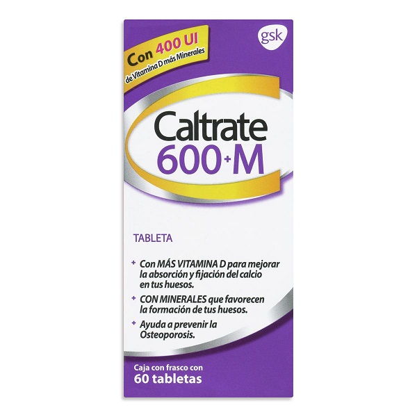 Caltrate 600+M Suplementos Frasco 60 Tabletas