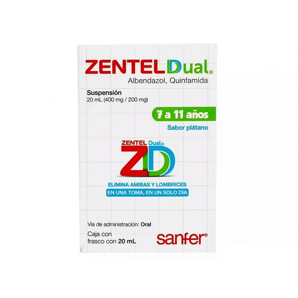 Zentel Dual Albendazol/Quinfamida Suspensión Frasco 20ML