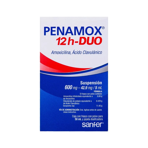 Penamox 12h-DUO  Amoxicilina/Ácido Clavulánico Suspensión Frasco 50ML