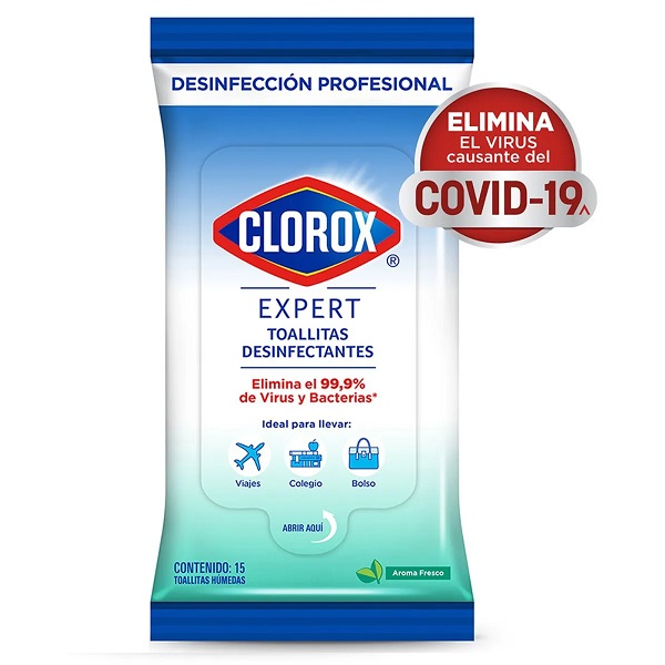 Clorox Expert Toallitas Desinfectantes 15 Piezas