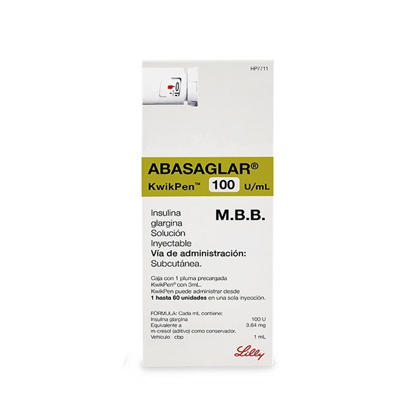 Abasaglar Kwikpen Insulina Glargina 100U Solución Pluma 3ML