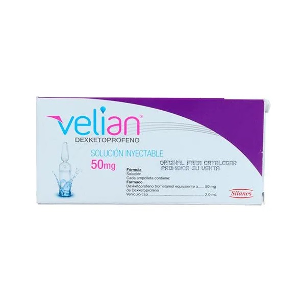 Velian Dexketoprofeno Solución Inyectable 3 Ampolletas