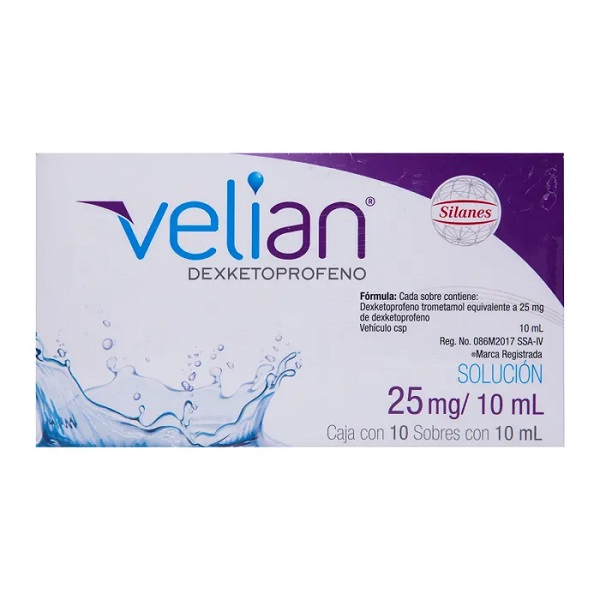Velian Dexketoprofeno Solución Caja con 10 Sobres