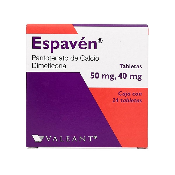 Espavén Pantotenato de Calcio/Simeticona Caja 24 Tabletas