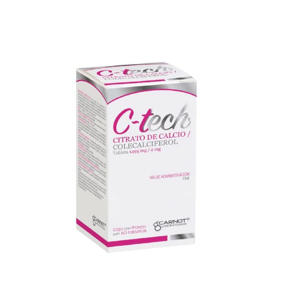 C-Tech Citrato de Calcio/Colecalciferol 60 Tabletas