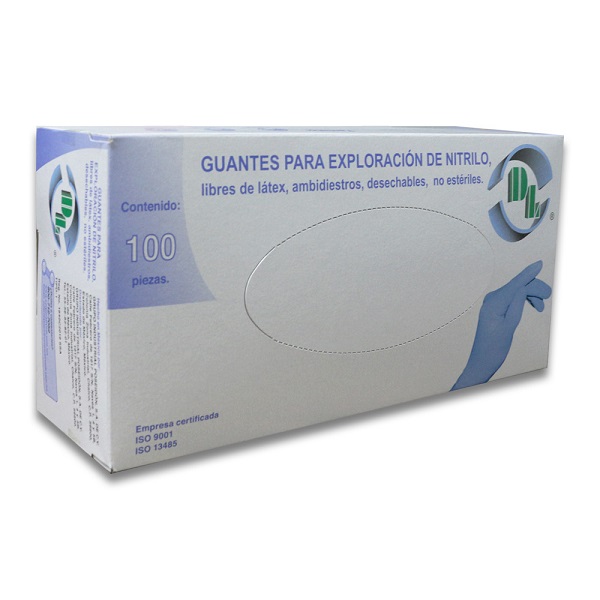 Guantes de Exploración de Nitrilo Chico Caja 100 Unidades