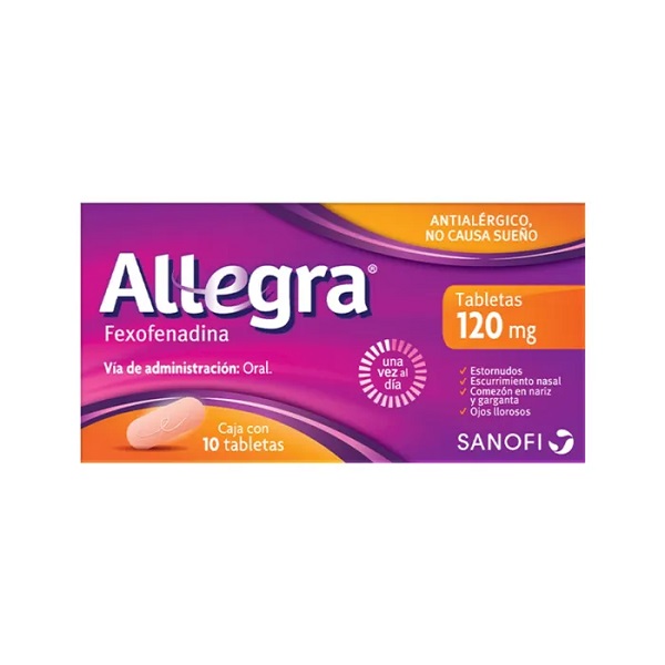 Allegra Fexofenadina 120MG Caja 10 Tabletas