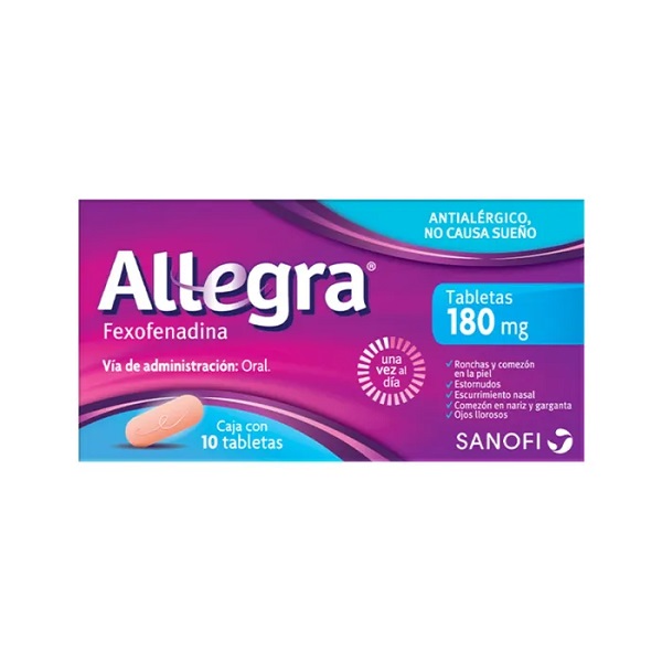 Allegra Fexofenadina 180MG Caja 10 Tabletas