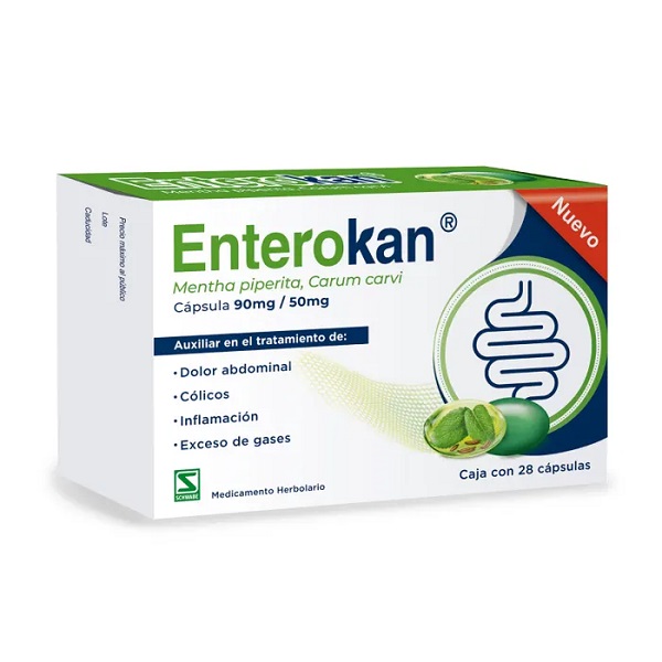Enterokan Mentha Piperita/Carum Carvi 90/50MG Caja 28 Cápsulas