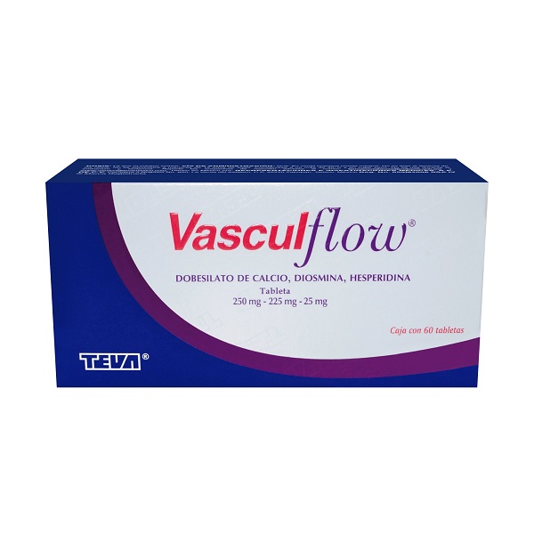 Vasculflow Dobesilato de calcio/Diosmina/Hesperidina Caja 60 Tabletas