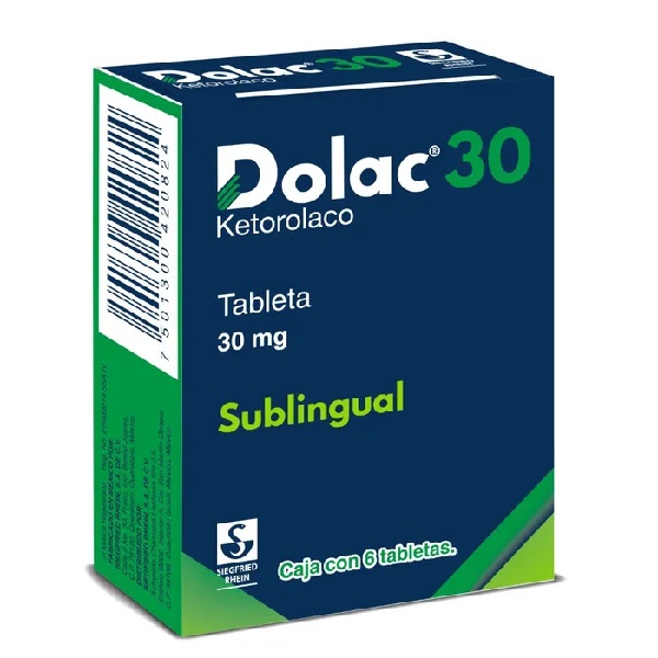 Dolac Sublingual (Ketorolaco) 30 mg 6 Tabletas