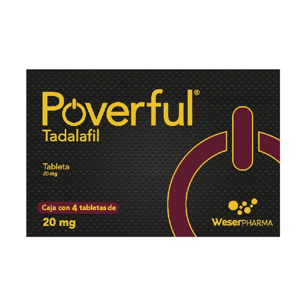 Poverful Tadalafil 20mg 4 Tabletas