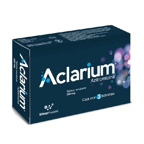 Aclarium Azitromicina 500MG Caja 3 Tabletas