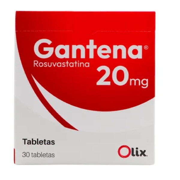 Gantena Rosuvastatina 20mg 30 Tabletas