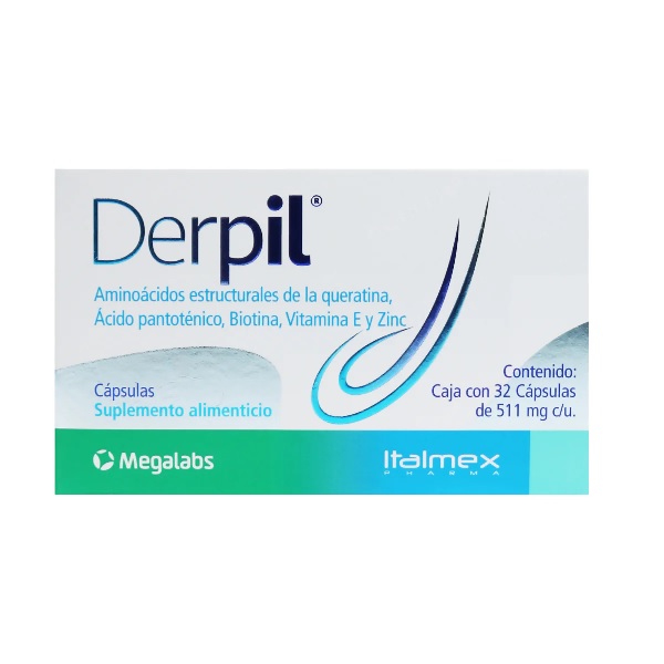 Derpil Suplemento Alimenticio Anticaida 32 Cápsulas